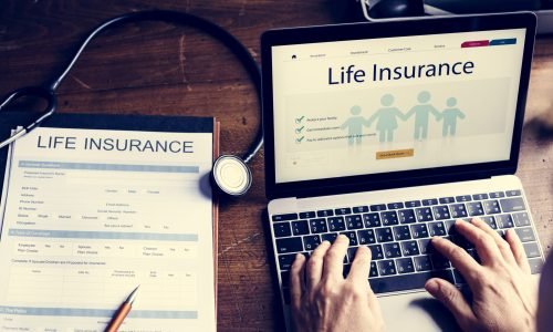 Life insurance plan on computer laptop screen